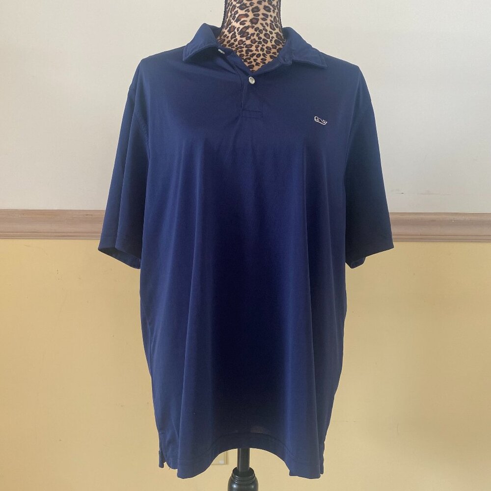 Vineyard Vines Men's Navy Blue Polo Shirt Golf Performance Size Large